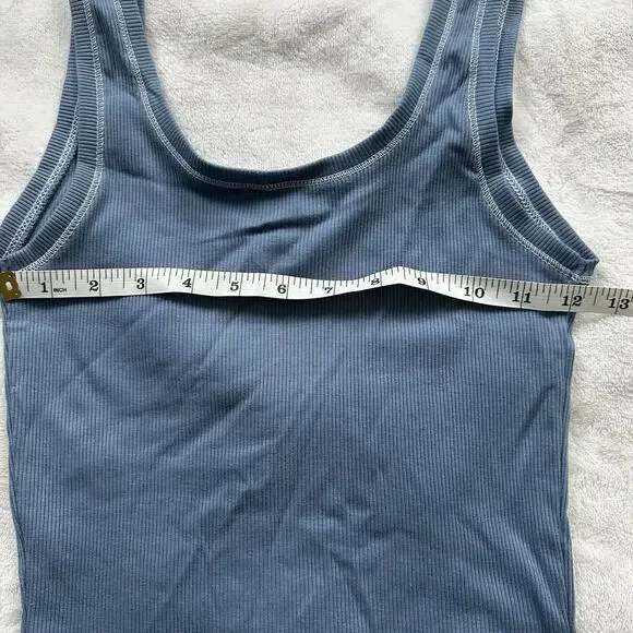 Lot (3) Wild Fable Womens XS Crop Tank Top Slate Blue Sleeveless Scoop Neck NEW - Picture 5 of 9
